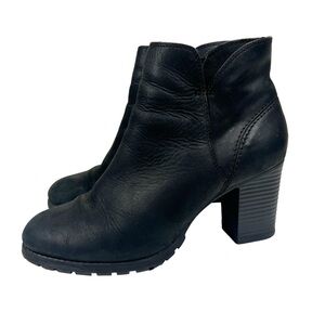 Clarks Women's Verona Step Boots Ankle Booties Black Leather Size US 8